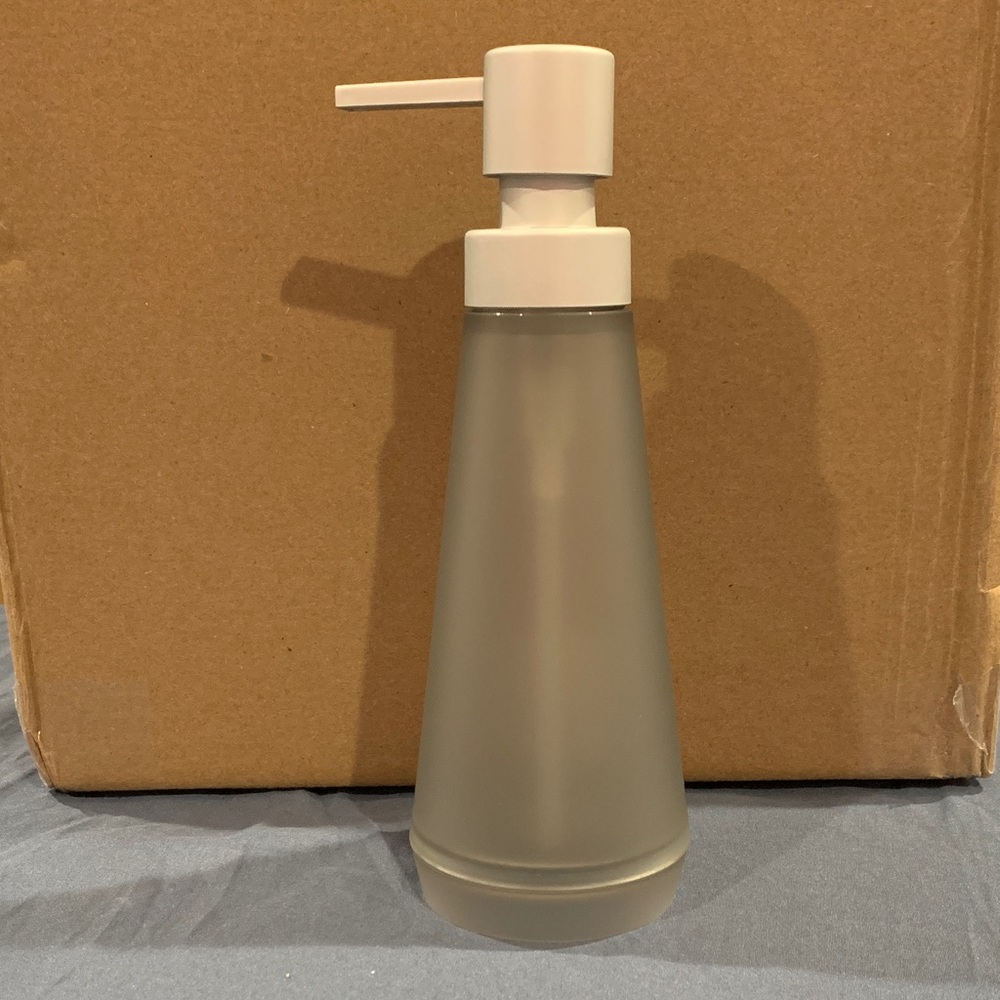 Target Frosted Glass Soap Pump with Gray Finish